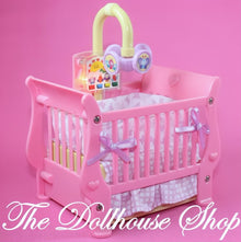 Fisher-Price Loving Family Dollhouse Nursery Pink Twin Musical Crib-The Dollhouse Shop