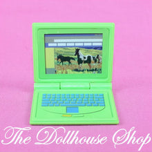 Fisher-Price Loving Family Dollhouse Office Green Laptop Computer Horses-The Dollhouse Shop