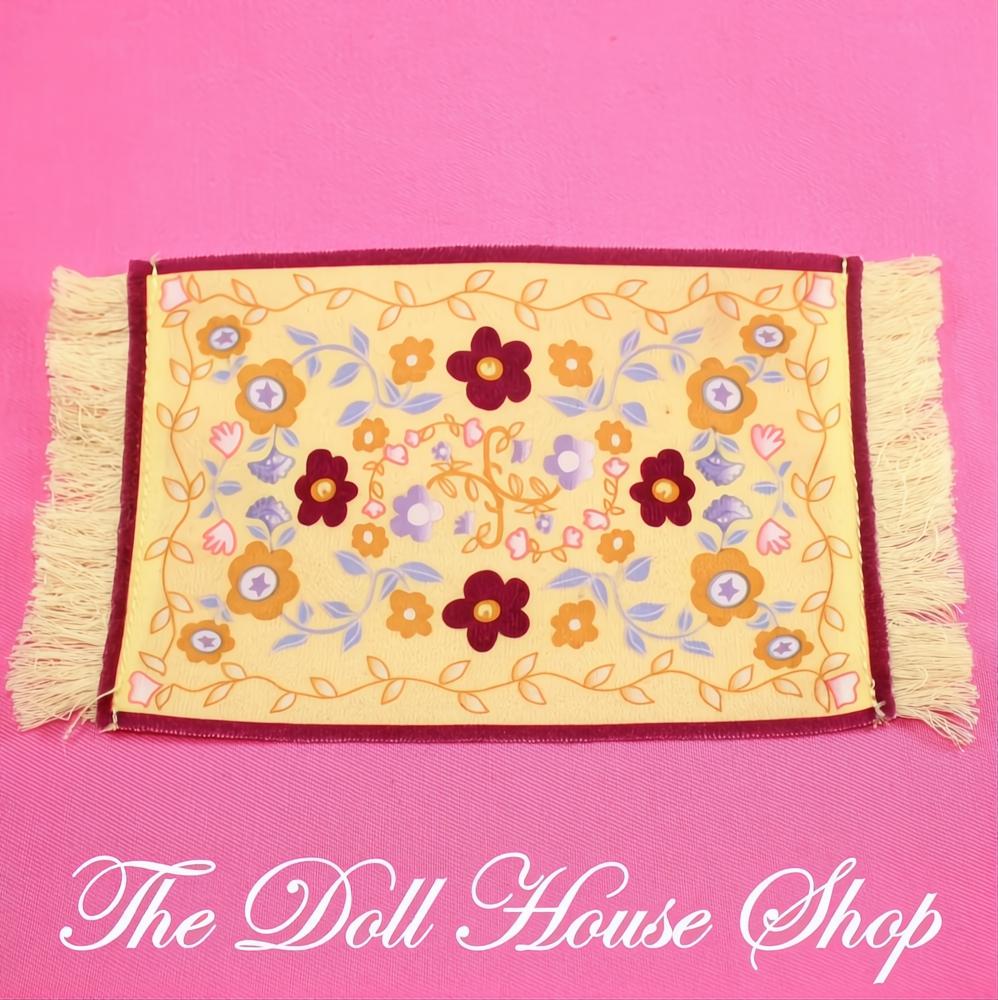 Fisher-Price Loving Family Dollhouse Office Living Room Flower Floor Rug-The Dollhouse Shop