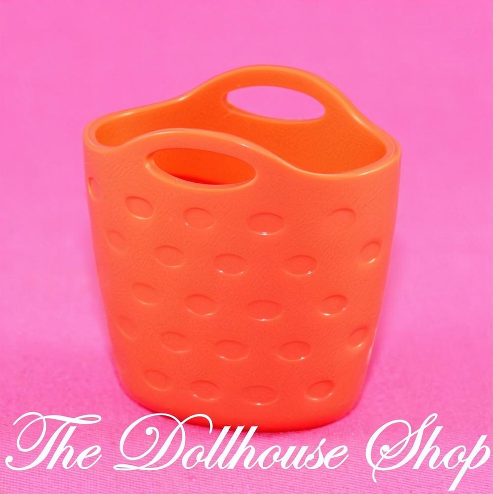 Fisher Price Loving Family Dollhouse Orange Clothes Laundry Washing Basket-The Dollhouse Shop