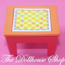 Fisher-Price Loving Family Dollhouse Orange Flip Game Table Checkers Draught-The Dollhouse Shop