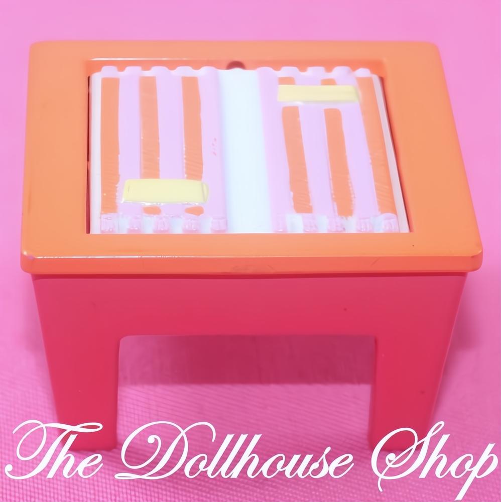 Fisher-Price Loving Family Dollhouse Orange Flip Game Table Checkers Draught-The Dollhouse Shop