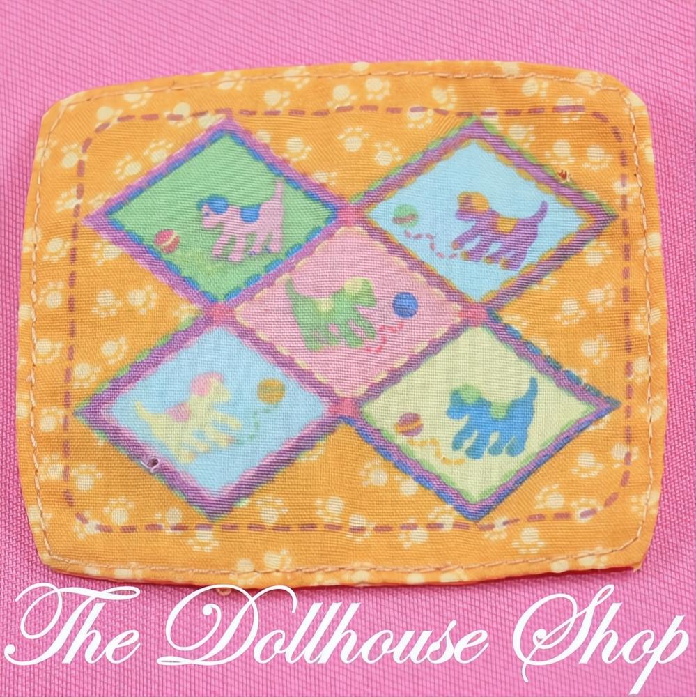 Fisher-Price Loving Family Dollhouse Orange Pet Dog Bed Kennel blanket-The Dollhouse Shop
