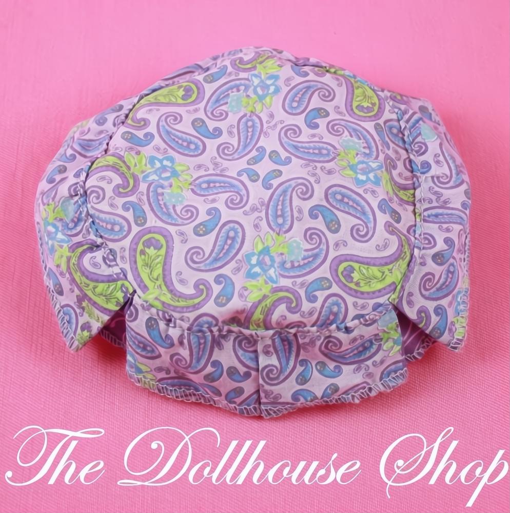 Fisher-Price Loving Family Dollhouse Paisley Round Dining Tablecloth-The Dollhouse Shop