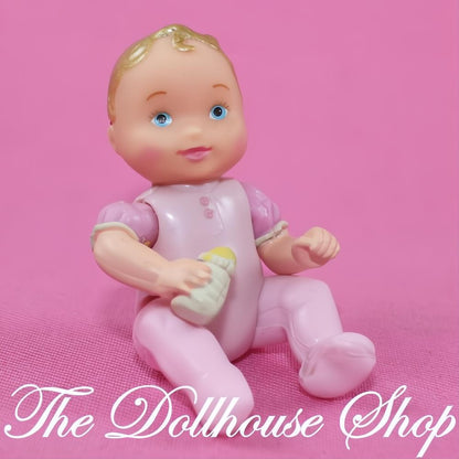Fisher-Price Loving Family Dollhouse People Twin Pink Baby Girl Doll Bottle-The Dollhouse Shop