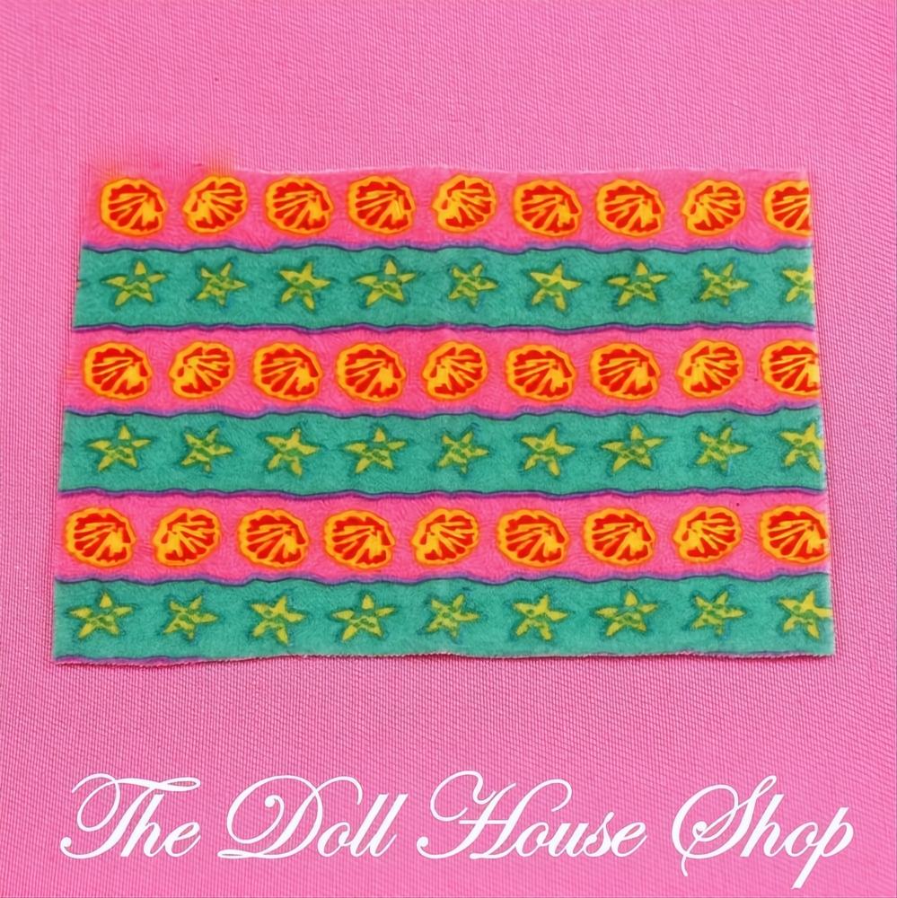 Fisher-Price Loving Family Dollhouse Picnic Blanket Beach Towel Pink Green-The Dollhouse Shop
