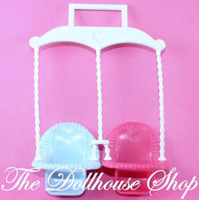 Fisher-Price Loving Family Dollhouse Pink Blue Baby Doll Twin Double Swing-The Dollhouse Shop