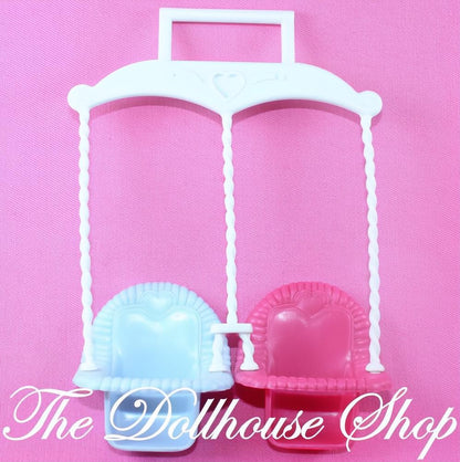 Fisher-Price Loving Family Dollhouse Pink Blue Baby Doll Twin Double Swing-The Dollhouse Shop