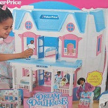 Fisher-Price Loving Family Dollhouse Pink Blue Baby Doll Twin Double Swing-The Dollhouse Shop