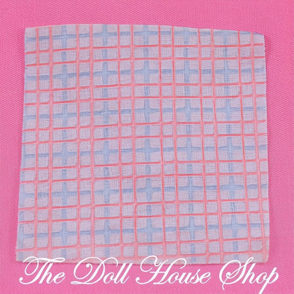 Fisher-Price Loving Family Dollhouse Pink Blue Picnic Blanket Nursery Rug-The Dollhouse Shop