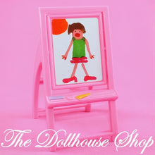 Fisher-Price Loving Family Dollhouse Pink Flip Art Easel Chalk Board-The Dollhouse Shop