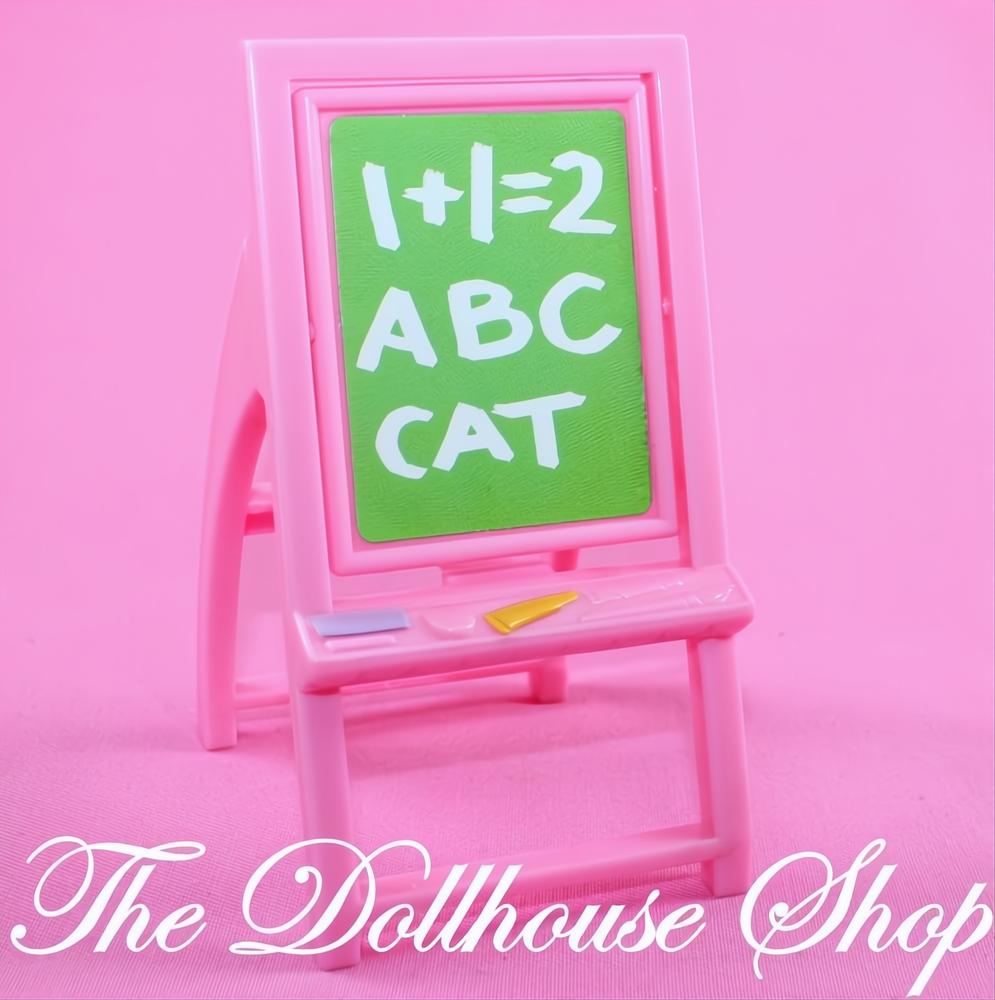 Fisher-Price Loving Family Dollhouse Pink Flip Art Easel Chalk Board-The Dollhouse Shop