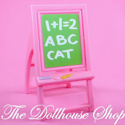 Fisher-Price Loving Family Dollhouse Pink Flip Art Easel Chalk Board-The Dollhouse Shop