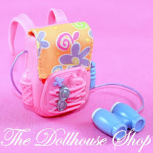 Fisher Price Loving Family Dollhouse Pink Hiking Camping Bag Backpack Picnic-The Dollhouse Shop
