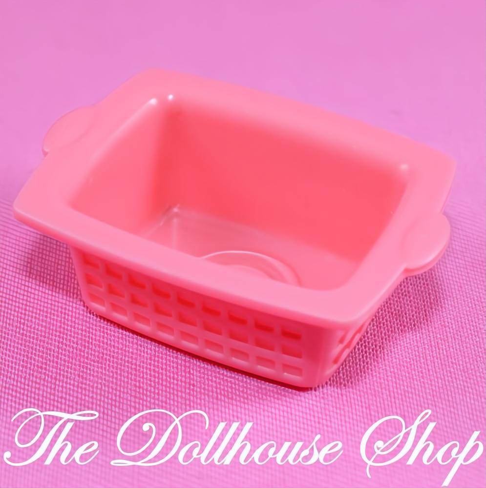 Fisher-Price Loving Family Dollhouse Pink Laundry Doll Washing Basket Clothes-The Dollhouse Shop