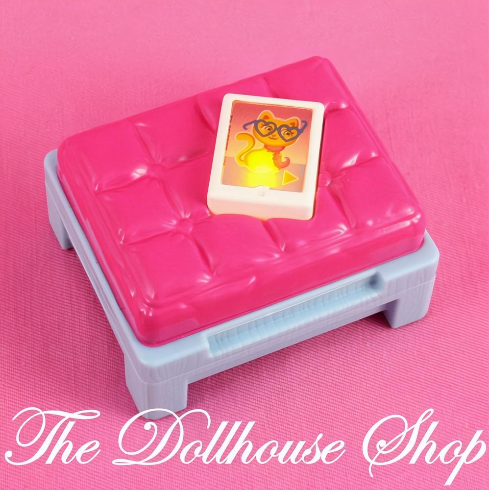 Fisher-Price Loving Family Dollhouse Pink Light Up Ottoman Living Room-The Dollhouse Shop