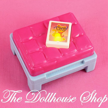 Fisher-Price Loving Family Dollhouse Pink Light Up Ottoman Living Room-The Dollhouse Shop