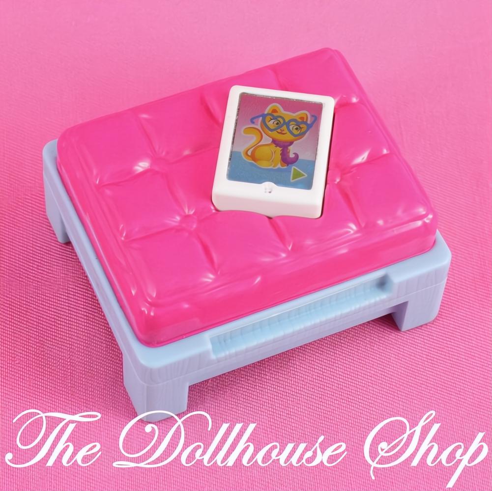 Fisher-Price Loving Family Dollhouse Pink Light Up Ottoman Living Room-The Dollhouse Shop