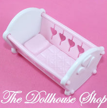 Fisher-Price Loving Family Dollhouse Pink White Baby Girl Cradle Nursery-The Dollhouse Shop
