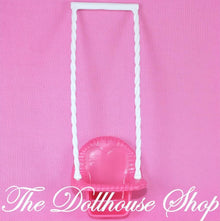 Fisher-Price Loving Family Dollhouse Pink White Hanging Baby Doll Swing-The Dollhouse Shop