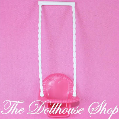 Fisher-Price Loving Family Dollhouse Pink White Hanging Baby Doll Swing-The Dollhouse Shop