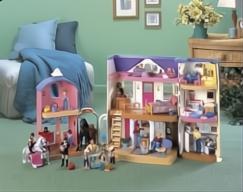 Fisher-Price Loving Family Dollhouse Pink White Hanging Baby Doll Swing-The Dollhouse Shop