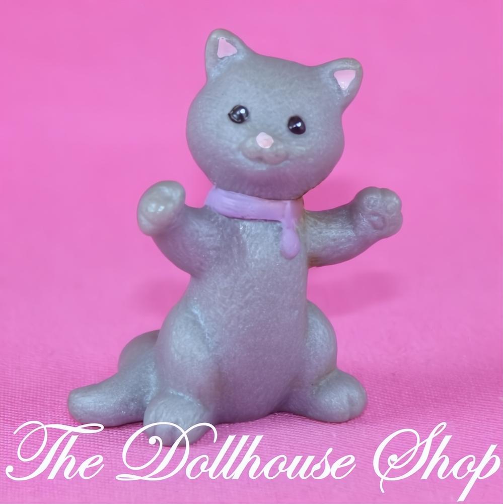 Fisher-Price Loving Family Dollhouse Playful Gray Pet Kitten Cat Kitty Animal-The Dollhouse Shop