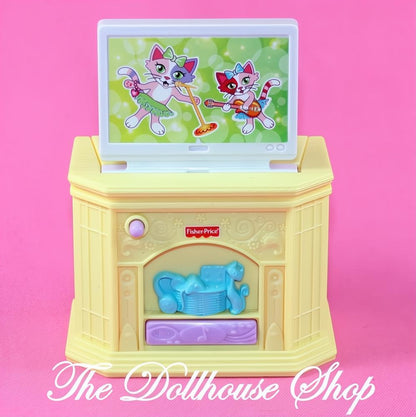 Fisher-Price Loving Family Dollhouse Pop Up Yellow TV Television Sounds-The Dollhouse Shop