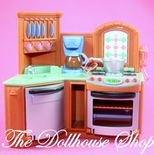 Fisher-Price Loving Family Dollhouse Premium Brown Kitchen Stove Oven Sink-The Dollhouse Shop
