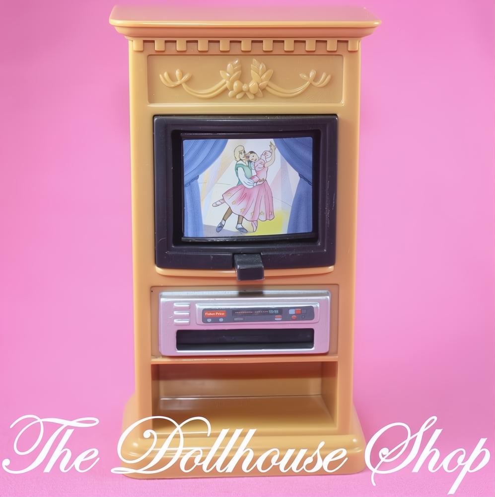 Fisher-Price Loving Family Dollhouse Pretend 3 Screen Flip TV Television-The Dollhouse Shop