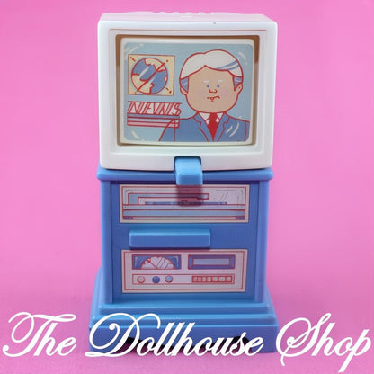 Fisher-Price Loving Family Dollhouse Pretend Blue 3 screen Flip TV Television-The Dollhouse Shop