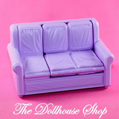 Fisher Price Loving Family Dollhouse Purple Fold-Out Sofa Couch-The Dollhouse Shop