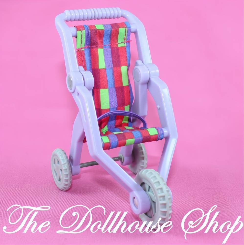 Fisher-Price Loving Family Dollhouse Purple Folding Jogger Stroller-The Dollhouse Shop