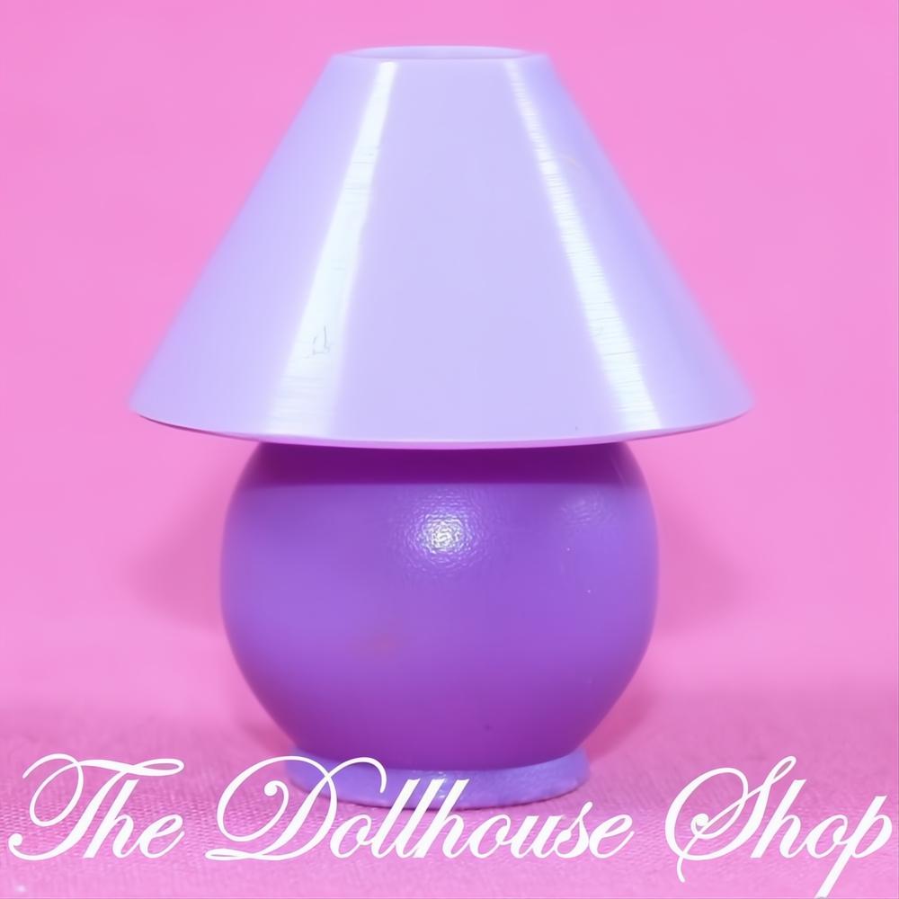 Fisher-Price Loving Family Dollhouse Purple Kids Bedroom Bedside Lamp-The Dollhouse Shop