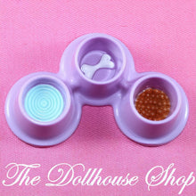 Fisher-Price Loving Family Dollhouse Purple Pet Food Water Bowl Cat Dog-The Dollhouse Shop