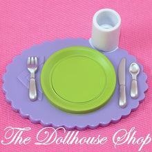 Fisher-Price Loving Family Dollhouse Purple Place Setting Food Tray-The Dollhouse Shop