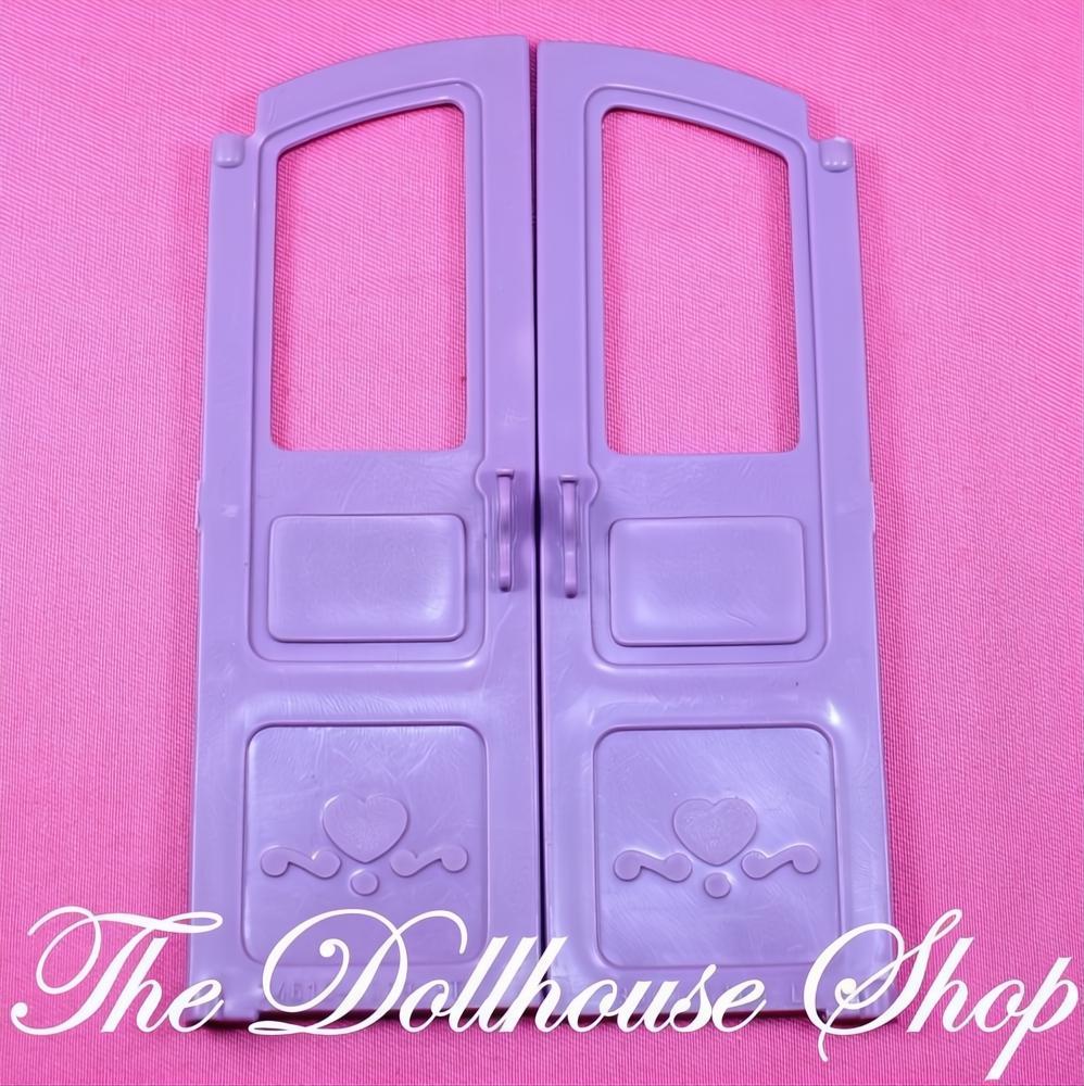Fisher-Price Loving Family Dollhouse Purple Replacement Front Doors-The Dollhouse Shop