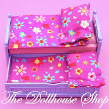 Fisher-Price Loving Family Dollhouse Purple Twin Trundle Bed Kids Bedroom-The Dollhouse Shop