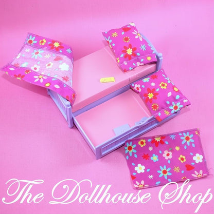 Fisher-Price Loving Family Dollhouse Purple Twin Trundle Bed Kids Bedroom-The Dollhouse Shop