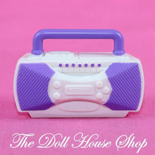 Fisher-Price Loving Family Dollhouse Purple white Stereo Radio Boom Box-The Dollhouse Shop
