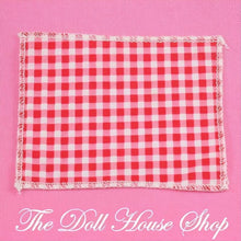 Fisher Price Loving Family Dollhouse Red White Doll Picnic Blanket Rug-The Dollhouse Shop