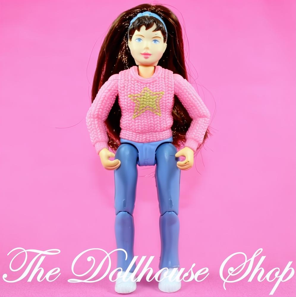 Fisher-Price Loving Family Dollhouse Sally Girl Horse Rider Brown Hair Pink-The Dollhouse Shop