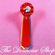 Fisher-Price Loving Family Dollhouse Stable Red Silver Horse Pony Ribbon-The Dollhouse Shop
