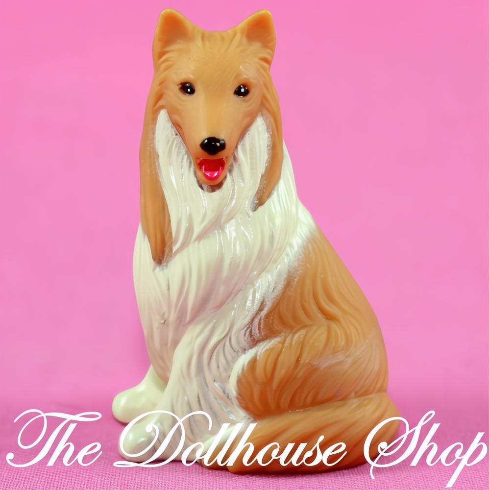 Fisher-Price Loving Family Dollhouse Tan Collie Pet Puppy Dog Animal-The Dollhouse Shop