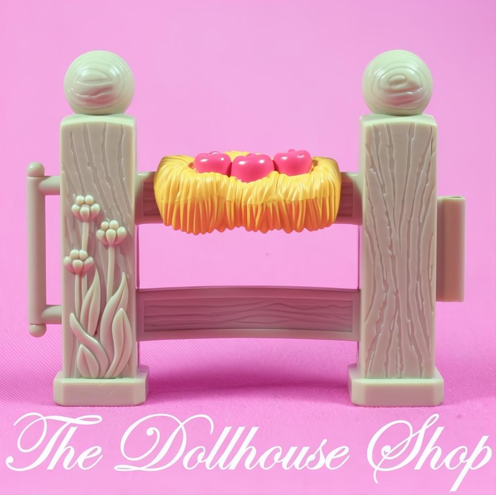 Fisher-Price Loving Family Dollhouse Tan Horse Pony Stable Fence Hay-The Dollhouse Shop