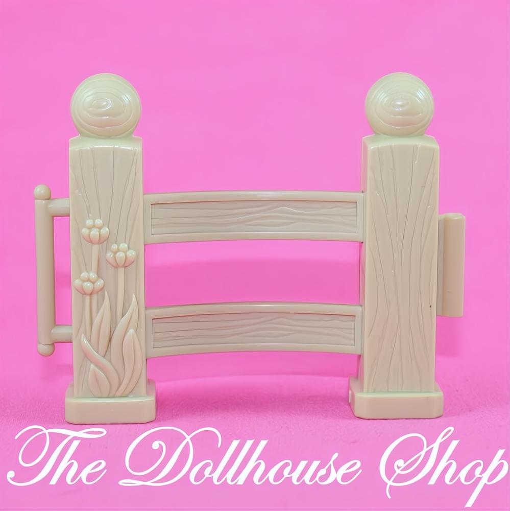 Fisher-Price Loving Family Dollhouse Tan Horse Stable Fence Piece-The Dollhouse Shop