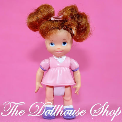 Fisher-Price Loving Family Dollhouse Toddler Girl Auburn Hair Pigtails Pink Top-The Dollhouse Shop