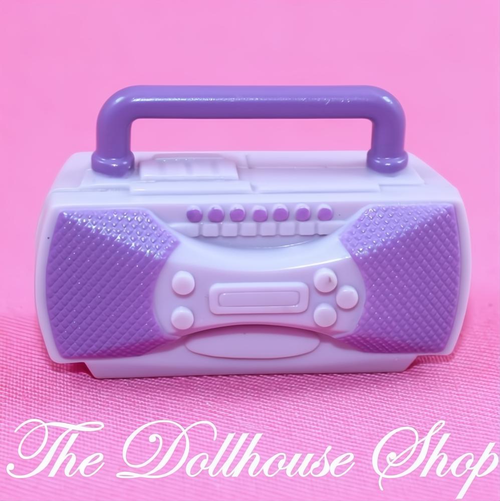 Fisher-Price Loving Family Dollhouse Toy Purple Radio Stereo Kids Bedroom-The Dollhouse Shop