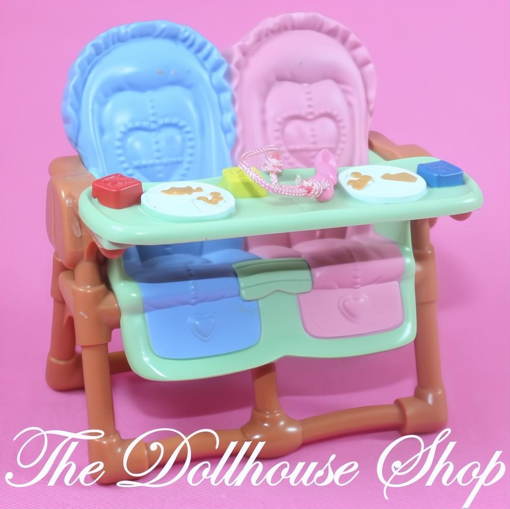 Fisher-Price Loving Family Dollhouse Twin Baby Doll Brown High Chair-The Dollhouse Shop