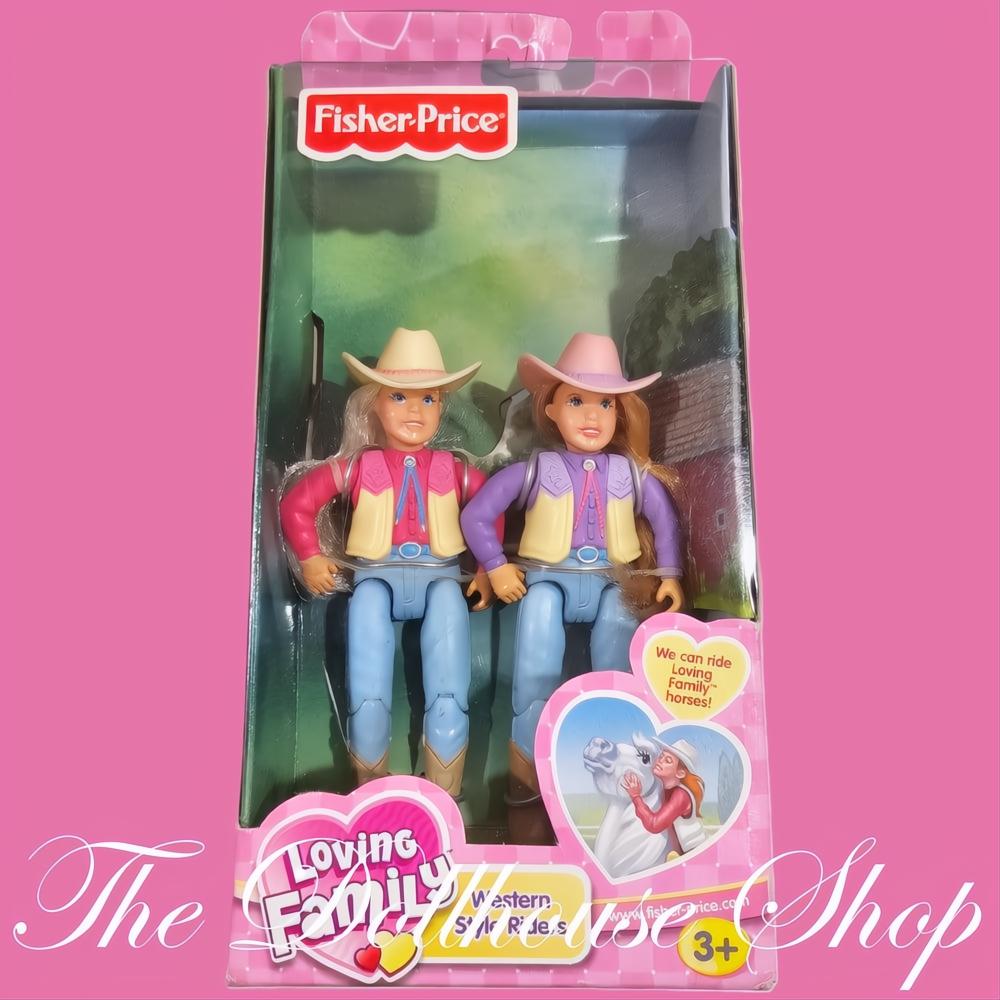 Fisher-Price Loving Family Dollhouse Two Girl Western Style Riders Dolls-The Dollhouse Shop